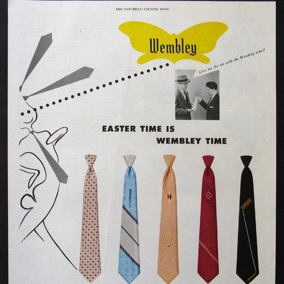 Vintage Wemlon by Wembley 100% Silk Men’s Tie - Picture 3 of 3